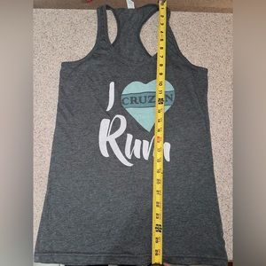 I Love Cruzan Rum Grey Racerback Tank Womens Size L